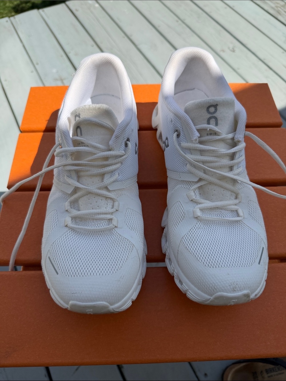 On Running Womens White Athletic Running Sneakers